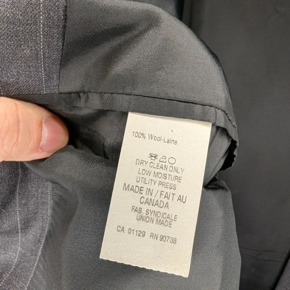 Lauren Ralph Lauren Men's 48R Blazer Sport Coat Charcoal Gray Pinstripe Vent EUC